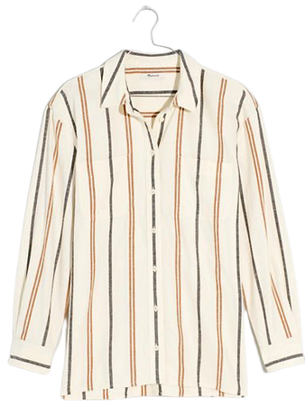 Flannel Oversized Boyfriend Shirt in Stripe