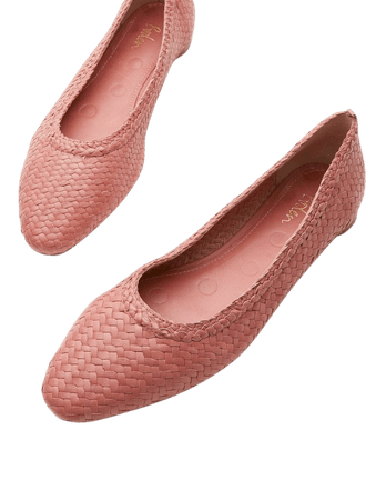 Almond Toe Ballerinas - Dusty Red Woven | Boden US