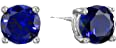 Amazon.com: Amazon Essentials Sterling Silver Round Created Blue Sapphire Birthstone Stud Earrings (September) : Clothing, Shoes & Jewelry