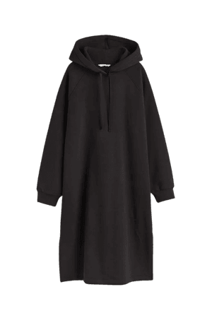 Hooded Sweatshirt Dress - Black - Ladies | H&M US