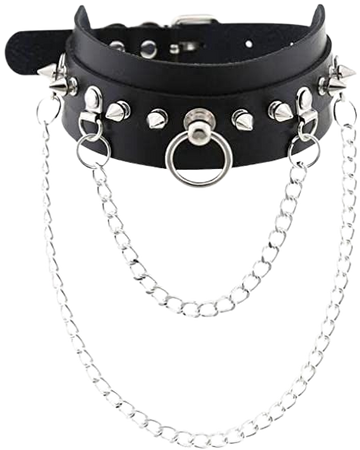 Amazon.com: DariusXM 2019 Spike Rivet Choker PU Leather Chain Necklace Women Collar Anime Necklace Rock Statement Rave Jewelry-13581 : Clothing, Shoes & Jewelry