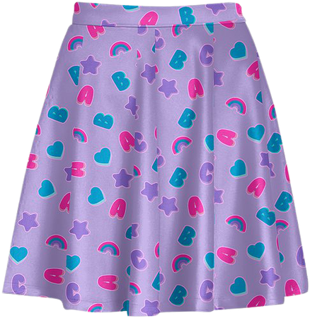 ABC Kidcore Aesthetic Lilac Flare Skirt – In Control Clothing