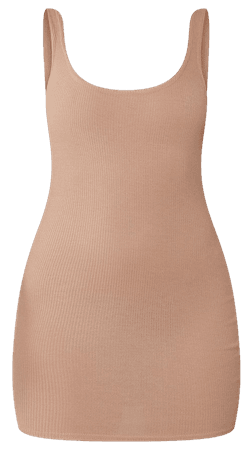 Stone Square Neck Low Back Rib Bodycon Dress | PrettyLittleThing USA