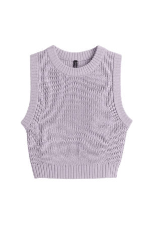 Crop Sweater Vest - Light purple - Ladies | H&M US