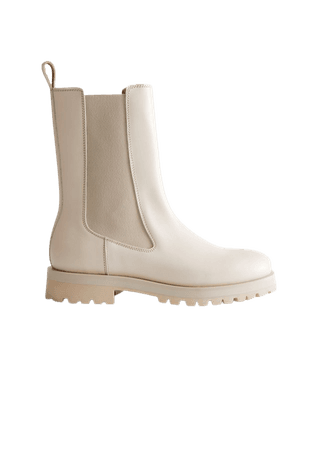 Chunky Sole Leather Chelsea Boots - Beige - Chelseaboots - & Other Stories