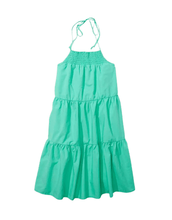 AE High-Neck Poplin Halter Mini Dress