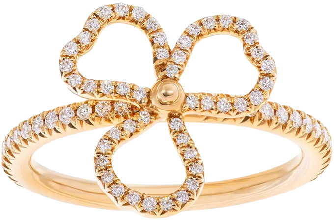 Tiffany and Co. "Paper Flowers" Collection, Open 3 Leaves Clover Ring For Sale at 1stDibs