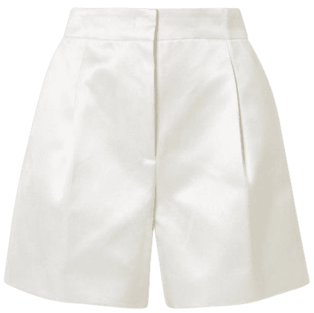 white leather formal shorts