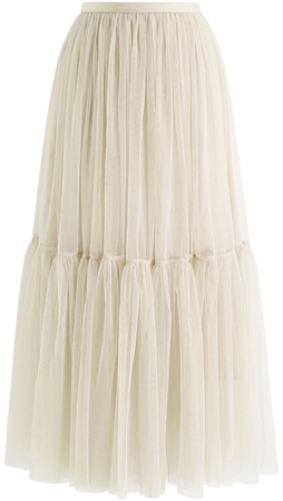 Can't Let Go Mesh Tulle Skirt in Cream - Retro, Indie and Unique Fashion