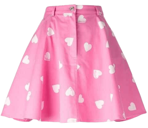 moschino pink hearts skirt