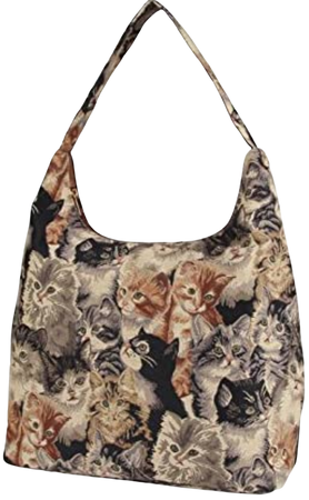 cat tapestry purse