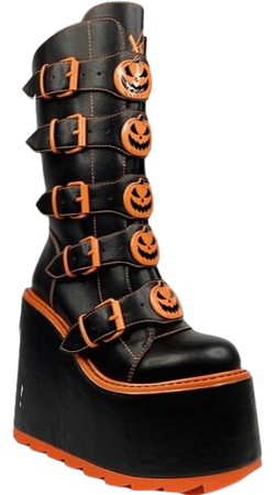 platform boots pumpkin