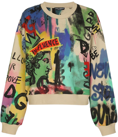 Dolce & Gabbana graffiti-print Cotton Sweatshirt - Farfetch