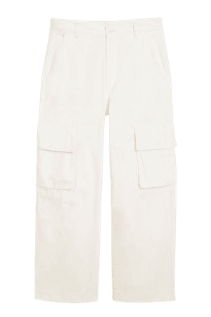 Off-white cotton cargo trousers - Off-white - Monki WW