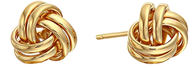 Amazon.com: Womens 14k Yellow Gold Love Knot Stud Earrings with Screw-backs: Clothing, Shoes & Jewelry