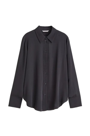 Pointed-collar Shirt - Black - Ladies | H&M US