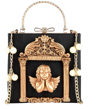Luxury 3D Gold Angel Handbag Purse Victorian Vintage Chic Kawaii Babe