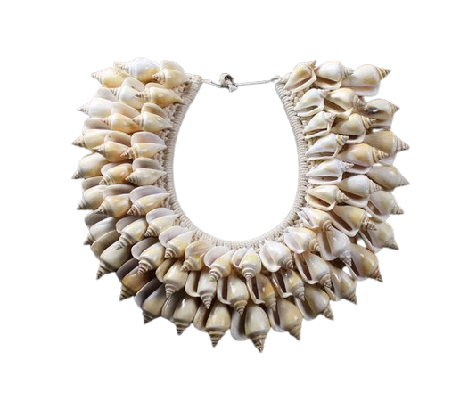 Seashell Necklace Papua Traditional Cream Curled Conch Shell