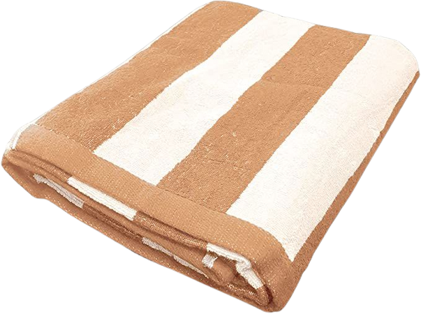 Amazon.com: Towels Beyond 100% Turkish Cotton Large Cabana Stripe Beach Towel | Fast Drying Lightweight Summer Bath Sheet, 35"x70", Vanilla-Beige: Home & Kitchen