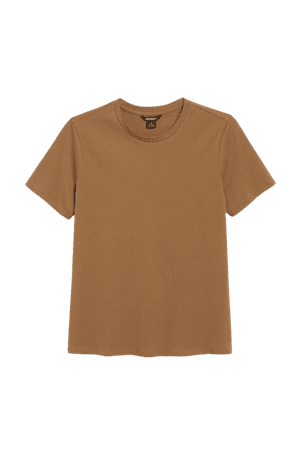 Brown classic t-shirt - Brown - Monki WW