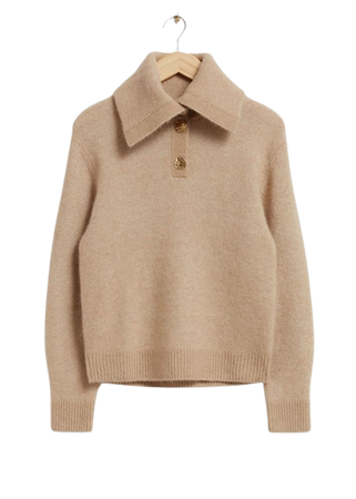 Collared Knit Sweater - Beige - Sweaters - & Other Stories US