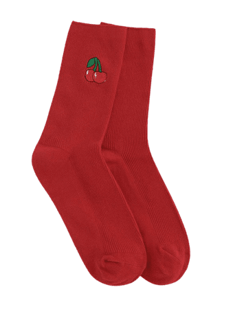 cherry red socks