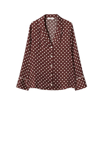 Polka-dot satin-finish shirt - Women | Mango USA