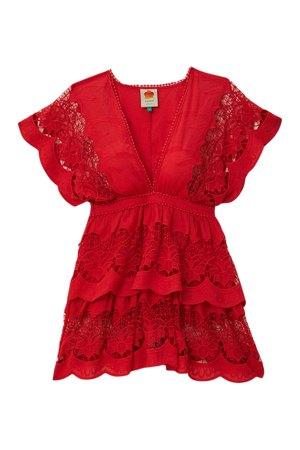 Red Richelieu Mini Dress – FARM Rio