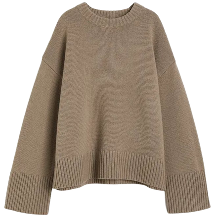 Oversized Cashmere-blend Sweater - Dark beige - Ladies | H&M US