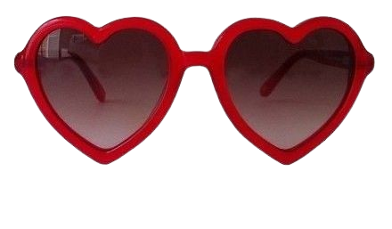 red heart glasses