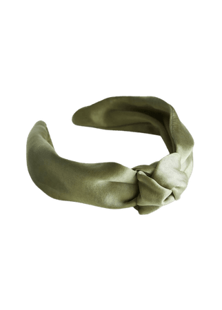 Satin Knot Hairband - Green - Hairaccessories - & Other Stories