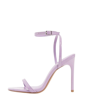 ASOS DESIGN Wide Fit Nova barely there heeled sandals in lilac | ASOS