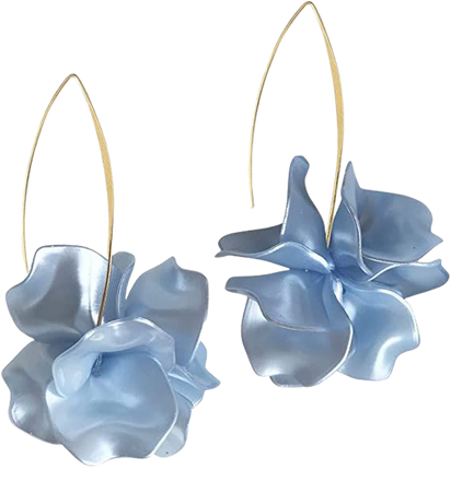 Amazon.com: Boho Rose Petal Dangle Resin Earrings - Long Drop Acrylic Tiered Flower Earrings - Statement Exaggerated Floral Tassel Earrings for Women and Girls (Pearl Blue): Clothing, Shoes & Jewelry