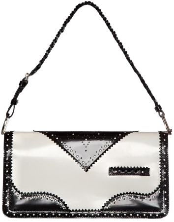 Dior | Christian Black & White Leather Shoulder Bag