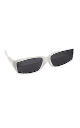 White Crystal Sqaure Frame Sunglasses | PLT