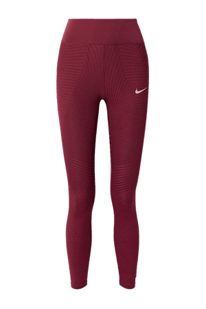 Claret Epic Luxe textured Dri-FIT leggings | Nike | NET-A-PORTER