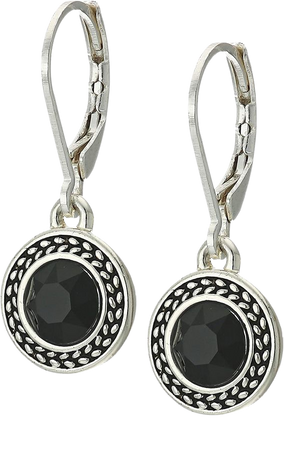 Amazon.com: Napier Women's Color Declaration, Silver Tone Jet Black Crystal Glass Leverback Drop Earrings: Clothing, Shoes & Jewelry