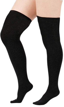 Amazon.com: Women Plus Size Over Knee Thigh High Socks Tube Leg Warmers Stocking Casual Solid & Triple Stripe Leggings Sock 1 Pack Black: Clothing