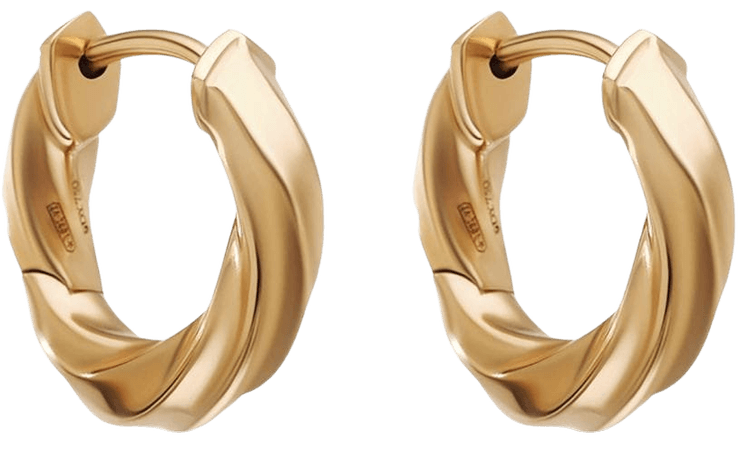 David Yurman 18kt Yellow Gold Cable Edge Hoop Earrings - Farfetch