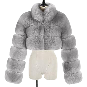 Bidobibo Faux Fur Coat Women with Hood Cropped Bubble Coats Fleece Short Warm Jackets Plus Size Winter Coats for Women at Amazon Women's Coats Shop