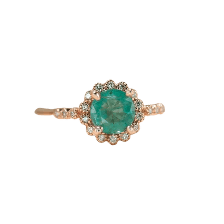 Vintage Emerald Engagement Ring Rose Gold Halo Engagement | Etsy | Emerald engagement ring, Vintage engagement rings unique, Vintage engagement rings
