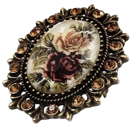 floral cameo ring