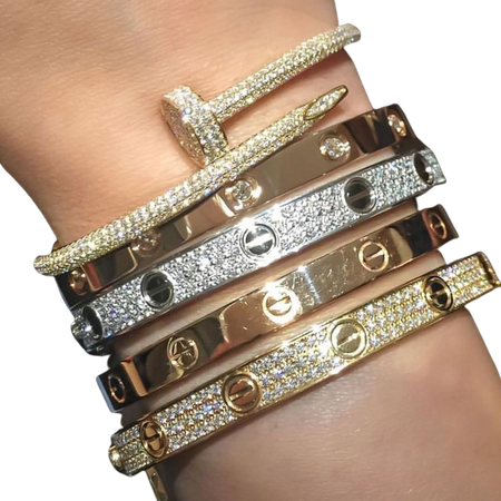 cartier bracelets (gold stack)