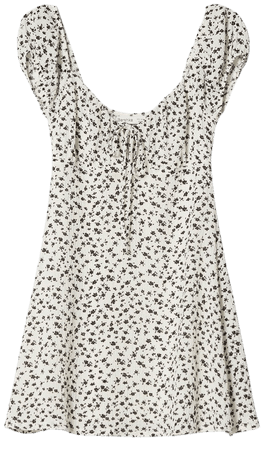 Short sleeve floral print mini dress - Dresses - Woman | Bershka