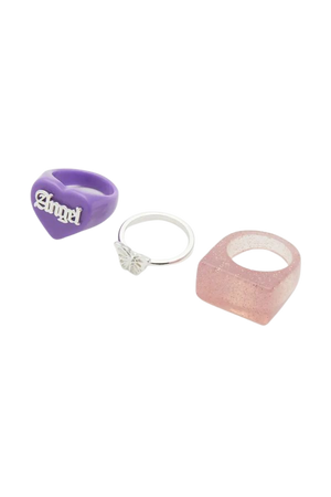 3-pack Rings - Purple/pink - Ladies | H&M US