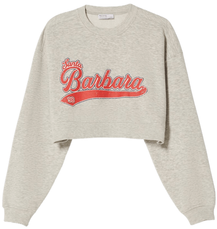 Cropped printed sweatshirt - Sweatshirts and hoodies - Woman | Bershka