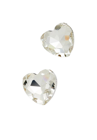 Rhinestone heart stud diamond earrings - Women's See all | Stradivarius United States