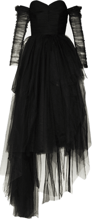 ANOUKI corset-style Tulle black Gown - Farfetch