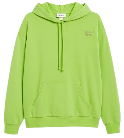 Bright green sporty statement hoodie - Bright green - Monki WW