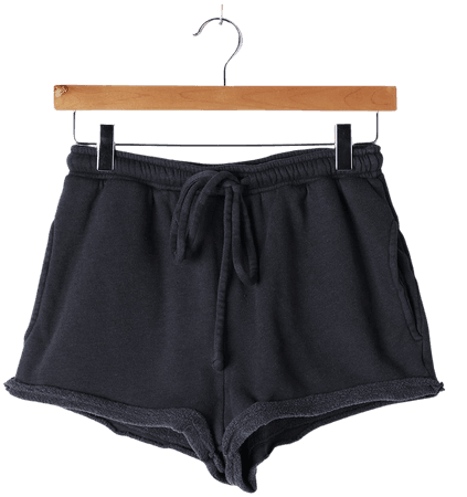 Washed Black Shorts - Fleece Shorts - Drawstring Shorts - Lulus